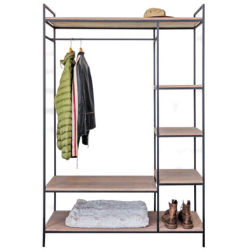 open closet with items